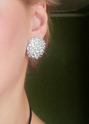 Серьги серебро серьги винтаж круглые