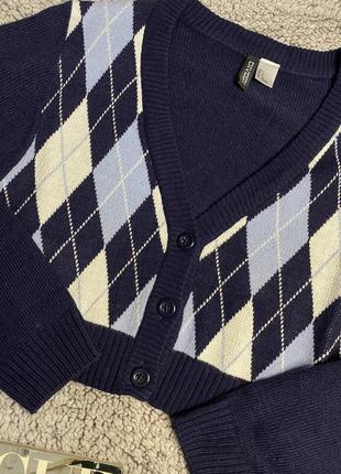 H&amp;m актуальный укороченный кардиган трендовый свитер топ топик светер кофта5 фото