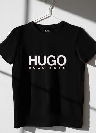 Женская футболка оверсайз oversize hugo boss хуго босс чёрная3 фото