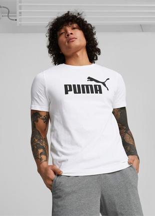 Оригинальн! футболка puma с черным логотипом