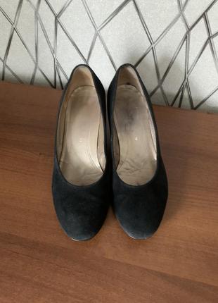 Туфли черные замшевые размер 37 потолка -24 см бренд gabor2 фото