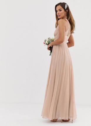 Платье макси с драпировкой на лифе и запахом на талии asos design bridesmaid uk 104 фото