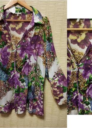 Шифоновая блузка блуза трапеция в цветах