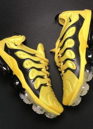 Новинка! желто чёрные кроссовки nike vapormax tn yellow black. все размеры!1 фото