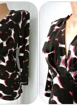 Акция 1+1=3! красивая трикотажная блузка kaliko. размер uk14/eur40.8 фото