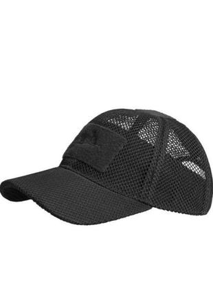Бейсболка кепка helikon baseball mesh cap black cz-bbм-po-01 (cz-bbm-po-01)