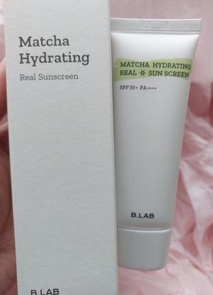 Увлажняющий солнцезащитный крем с экстрактом зеленого чая b_lab matcha hydrating real sun screen spf50+pa++++