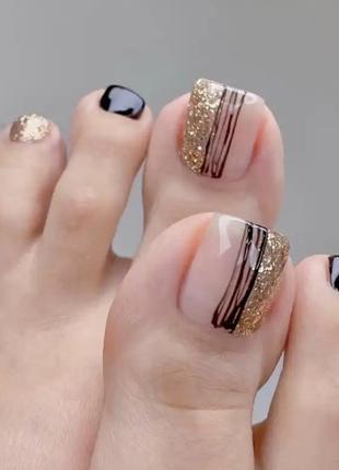 Накладные ногти для ног 24 штуки