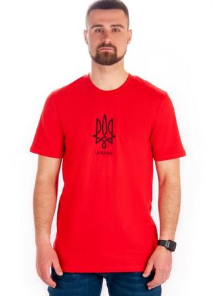 Патріотична футболка з гербом, з тризубом чоловіча сіра, червона, чорна, хакі3 фото