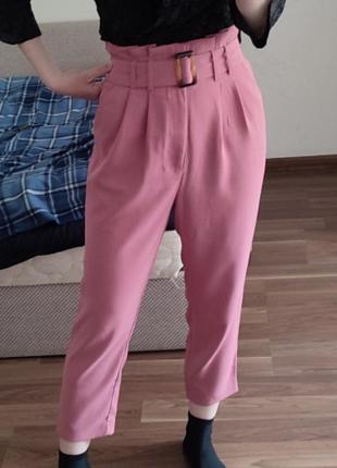 Розовые брюки stradivarius, m
