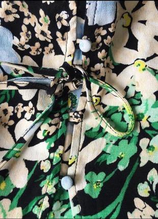 Блузка с объемными рукавами и ярким цветочным принтом h&amp;m7 фото