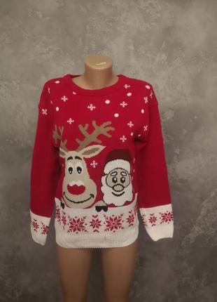 Чоловічий новорічний светр з оленям s санта клаус дід мороз