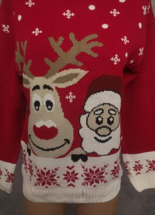 Мужской новогодний свитер с с оленем s санта клаус дед мороз6 фото