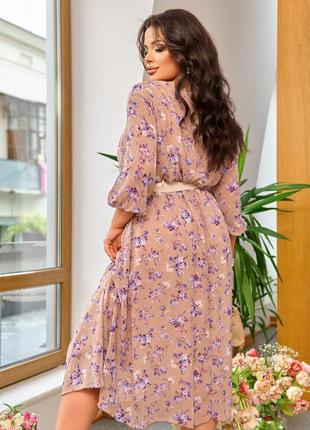 Волшебное женственное шифоновое платье в цветочный принт2 фото