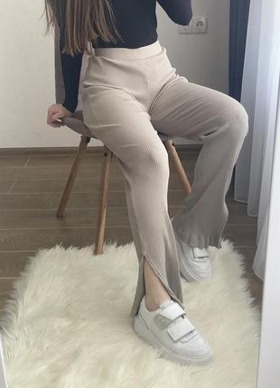 Штаны в рубчик с разрезами h&m 2