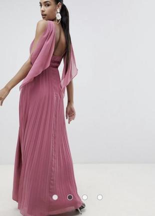 Плиссированное платье макси asos design 98 102 фото