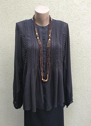 Шелк,черная блуза, большой размер,балал