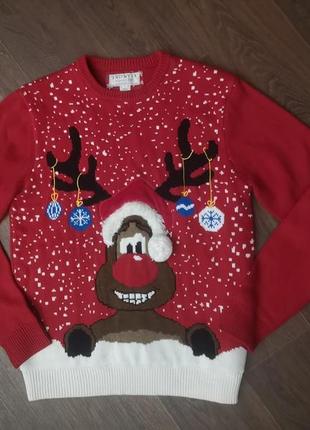Чоловічий новорічний светр з оленям новий рік різдво5 фото
