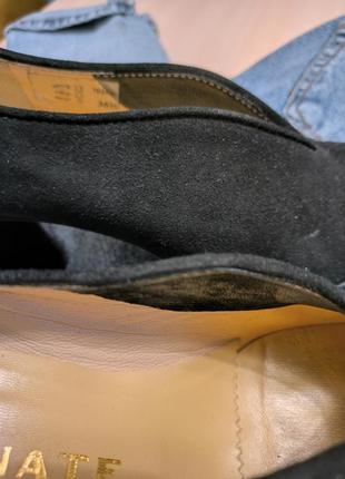 Туфли натуральная кожа замша италия широкий устойчивый каблук8 фото