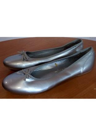 🥿🥿🥿 серебристые балетки туфли от marks&spencer, р. 37,5-38 код t3809