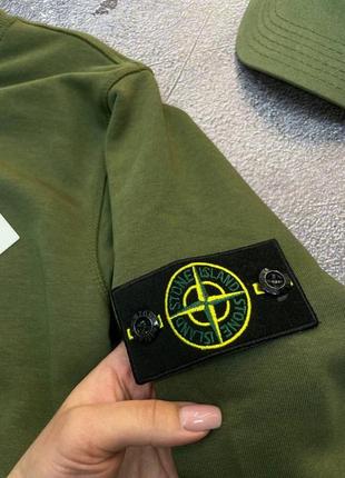 Світшот stone island хакі / кофта світшот стон айленд з патчем3 фото