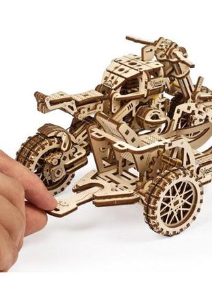 Механічні 3d пазли ugears - «мотоцикл scrambler ugr-10 з коляскою»6 фото