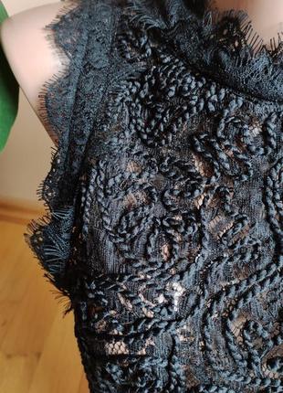 Стильный черный ажурный кружевной топ / блуза zara2 фото