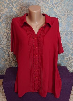Женская блуза бордового цвета  большой размер батал 52/54 блузка блузочка