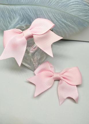 Новые заколки банты розовые комплект бантик зажим для волос заколка1 фото