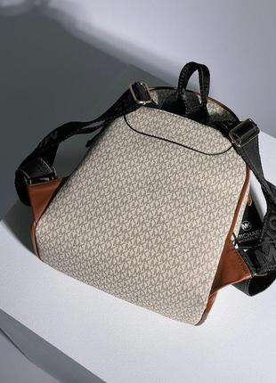 Сумка рюкзак в стиле michael kors petterned beige/brown4 фото