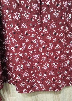 Блуза бордо у квітковий принт німеччина8 фото
