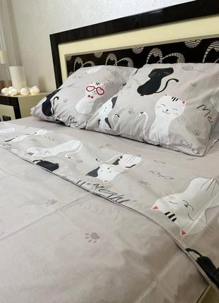 Комплект постельного белья с котиками1 фото