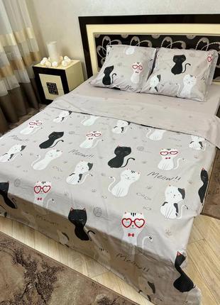 Комплект постельного белья с котиками3 фото