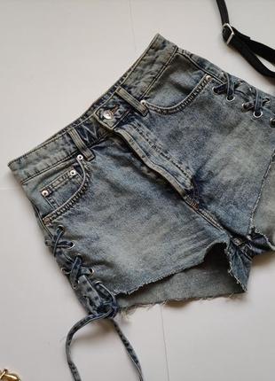 Джинсовые шорты со шнуровками h&m