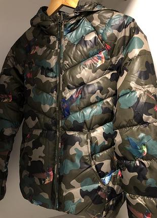 Zara куртка ветровка легкая камуфляж