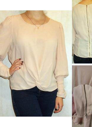 Интересная блузка блуза цвет пудра