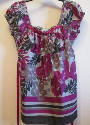 Легкая красивая блуза rocha.johnrocha цветы размер 14