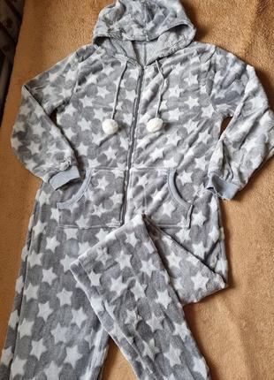 Женский комбинезон для дома, флисовая пижама-комбинезон4 фото
