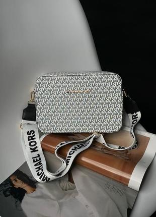 Сумка в стиле michael kors ginny crossbody bag white6 фото