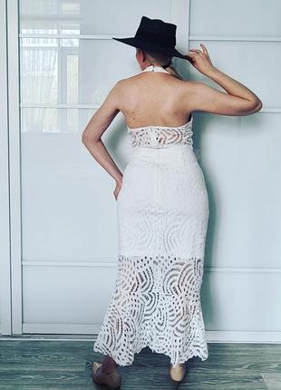 Роскошное прекрасное праздничное вечернее коктейльное винтажное гипюровое кружевное платье ретро винтаж кружево гипюр4 фото