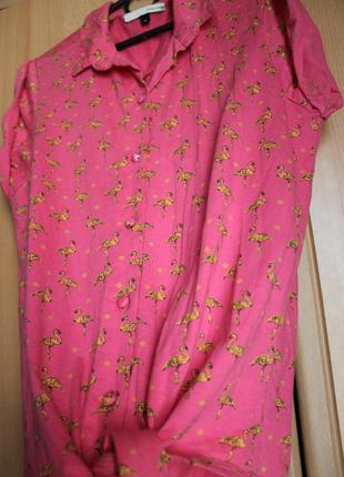 Футболка рубашка розовая фламинго xs_s3 фото