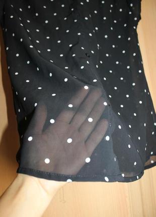 Блузка рубашка чёрная в горошек xs_s2 фото