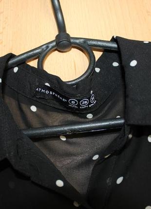 Блузка рубашка чёрная в горошек xs_s3 фото