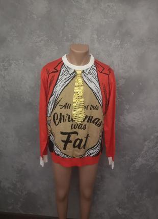 Чоловічий новорічний светр l xl світшот