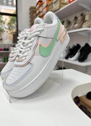 Nike air force 1 multicolor жіночі шкіряні кросівки білі кольорові женские кроссовки белые разноцветные демисезон