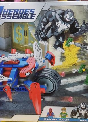 Конструктор mg138 людина павук проти доктора восьминога 256 дет аналог  лего