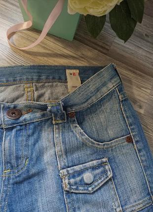 Стильные джинсовые шорты cropp с накладными карманами р.40/426 фото