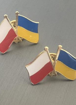 Значок пін україна польща прапор3 фото