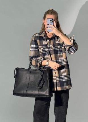 Сумка шоппер в стиле marc jacobs big tote bag black leather