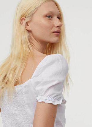 H&m льняная белая блуза l4 фото